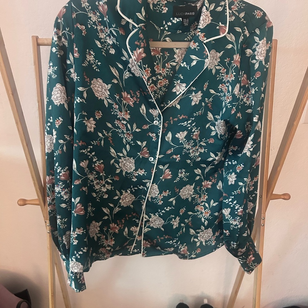 Lucy Paris Green Floral Top
